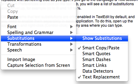 Text Substitutions