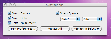 Text Substitutions