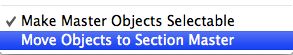 Move Objects to Section Master