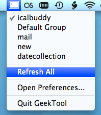 GeekTool menu