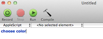 Choose Color AppleScript Editor