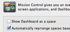 Disable Dashboard Space