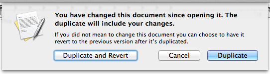 Duplicate and Revert Dialog