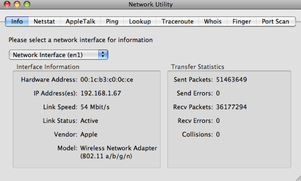 macbook network utility