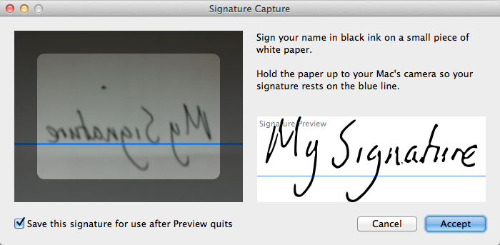 Preview Signature Capture